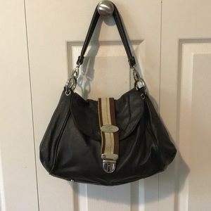Brown leather hobo style purse